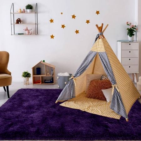 Soft Purple Textured Hall Rug